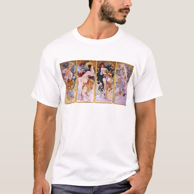 Alfons Mucha ~ The four seasons T-Shirt (Front)