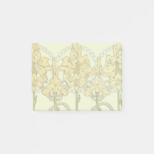 Alfonse Mucha Art Nouveau Lily Floral Pattern Post-it Notes