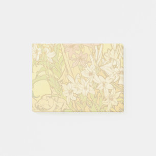 Alfonse Mucha Art Nouveau lily flowers Post-it Notes
