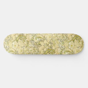 Alfonse Mucha Art Nouveau Peonies Botanical Art Skateboard