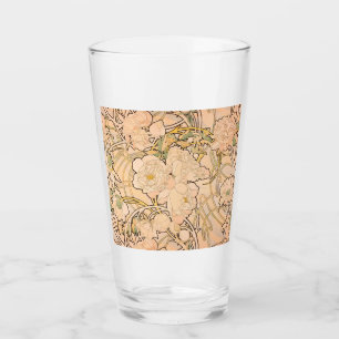 Alfonse Mucha Art Nouveau Peonies Glass