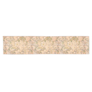 Alfonse Mucha Art Nouveau Peonies Short Table Runner