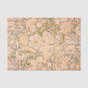 Alfonse Mucha Art Nouveau Peonies Tissue Paper