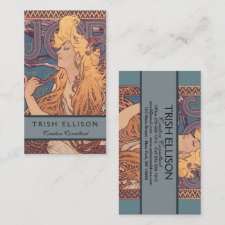 Alfonse Mucha Job Art Nouveau woman Business Card