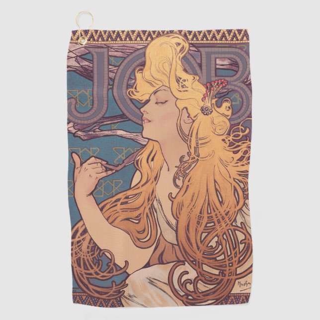 Alfonse Mucha Job Art Nouveau woman Golf Towel (Front)