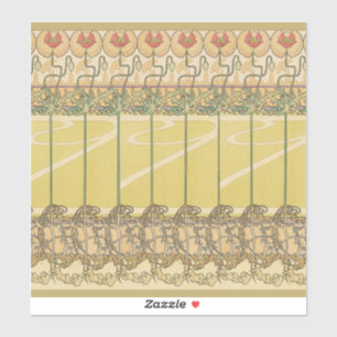 Alfonse Mucha Poppies Art Nouveau Floral Wallpaper