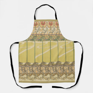 Alfonse Mucha Poppies Art Nouveau Floral Wallpaper Apron