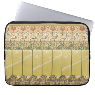 Alfonse Mucha Poppies Art Nouveau Floral Wallpaper Laptop Sleeve