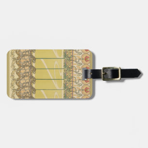 Alfonse Mucha Poppies Art Nouveau Floral Wallpaper Luggage Tag