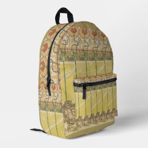 Alfonse Mucha Poppies Art Nouveau Floral Wallpaper Printed Backpack