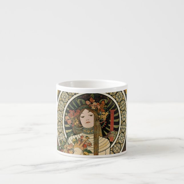 Alfonse Mucha Trappistine Nouveau Espresso Cup (Front)