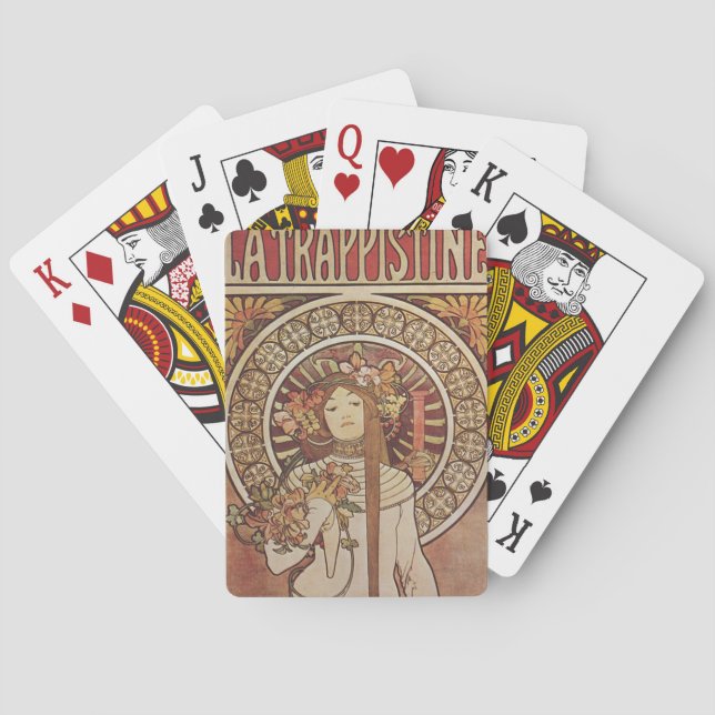 Alfonse Mucha Trappistine Nouveau Playing Cards (Back)