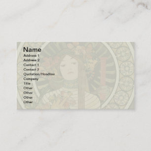 Alfonse Mucha Trappistine Nouveau Vintage Poster Business Card