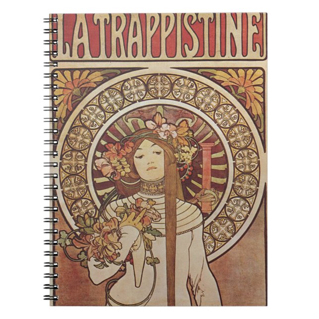 Alfonse Mucha Trappistine Nouveau Vintage Poster Notebook (Front)