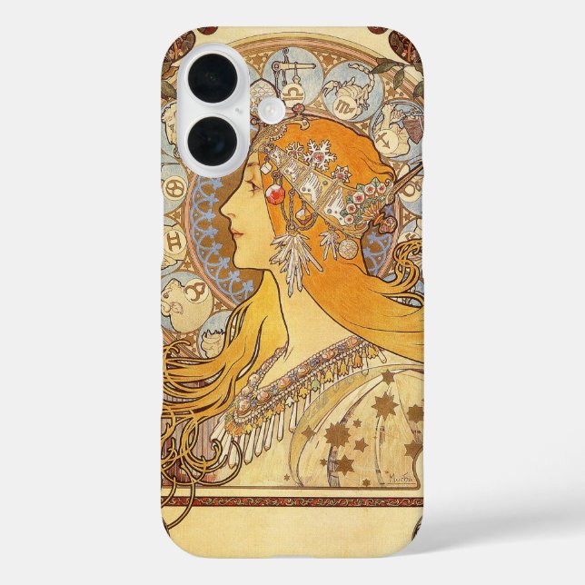Alfonse Mucha Zodiac Art Nouveau Woman Case-Mate iPhone Case (Back)