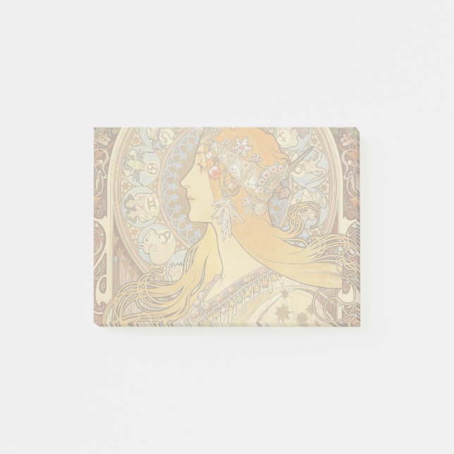 Alfonse Mucha Zodiac Art Nouveau Woman Post-it Notes (Front)