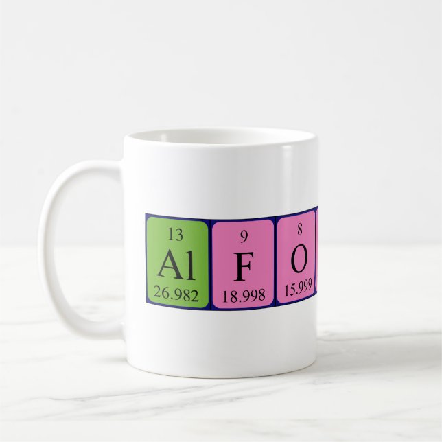Alfonsina nom de table périodique mug (Gauche)