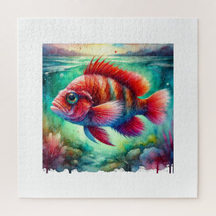 Alfonsino Fish 280824AREF146 - Watercolor Jigsaw Puzzle