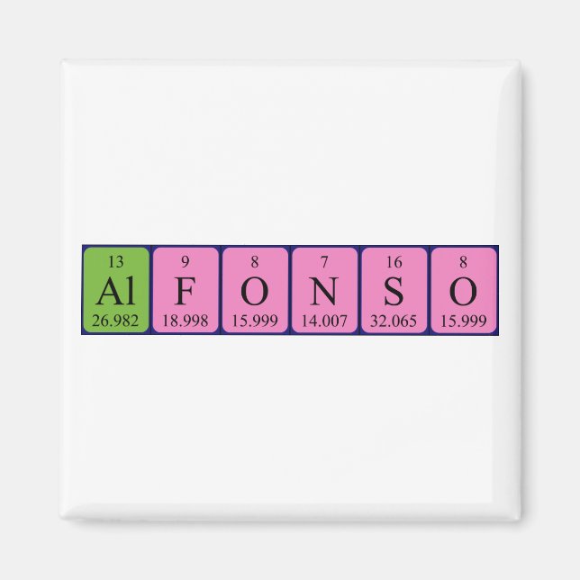 Alfonso periodic table name magnet (Front)