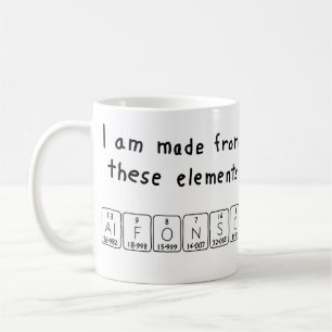Alfonso periodic table name mug
