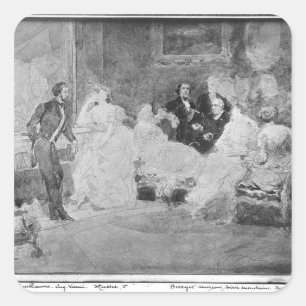 Alfred de Musset  Eugene Delacroix Square Sticker