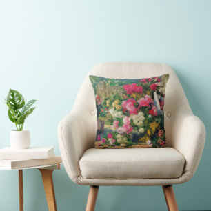Alfred Petit Flower Baskets and Flower Pots in... Throw Pillow