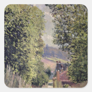 Alfred Sisley A Road in Louveciennes Square Sticker