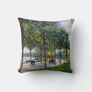 Alfred Sisley - Allee of Chestnut Trees Throw Pillow