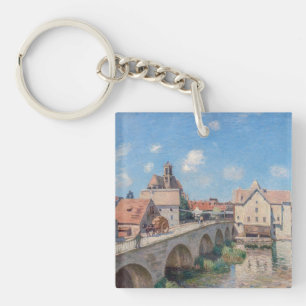 Alfred Sisley artwork - Le Pont de Moret Keychain