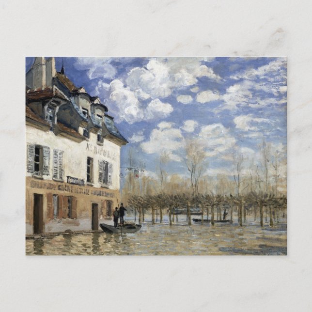 Alfred Sisley Boat in the Flood at Port Marly Postcard (Front)