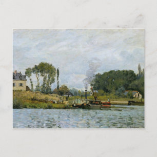 Alfred Sisley   Boats at the lock at Bougival Postcard