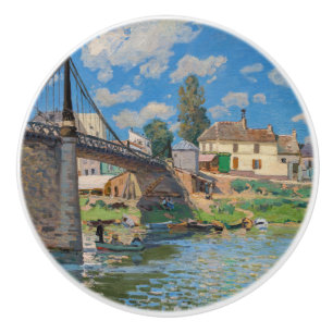 Alfred Sisley - Bridge at Villeneuve-la-Garenne Ceramic Knob