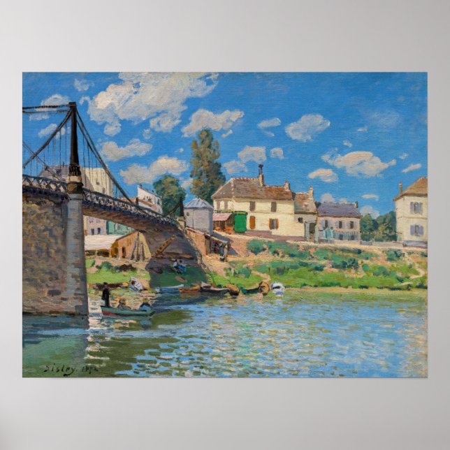 Alfred Sisley - Bridge at Villeneuve-la-Garenne Poster (Front)