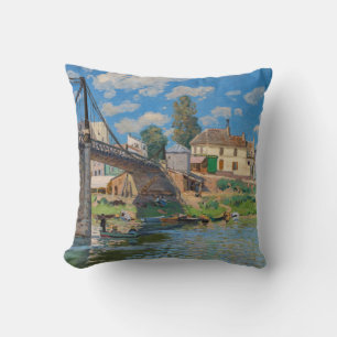 Alfred Sisley - Bridge at Villeneuve-la-Garenne Throw Pillow