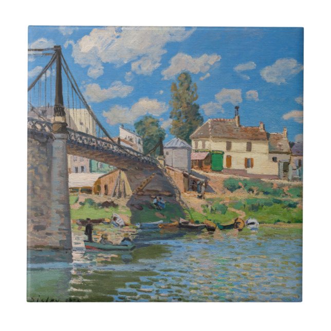 Alfred Sisley - Bridge at Villeneuve-la-Garenne Tile (Front)