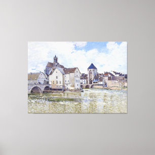 Alfred Sisley Buildings and bridges with water Canvas Print