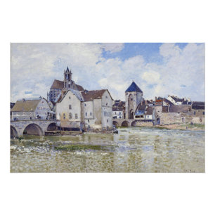 Alfred Sisley Buildings and bridges with water   Poster