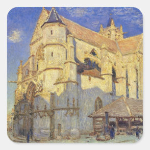 Alfred Sisley   Church at Moret, Frosty Weather Square Sticker