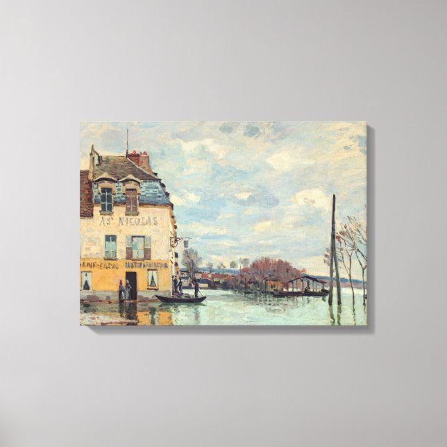 Alfred Sisley - Flood at Port-Marly 1872 Canvas Print (Front)