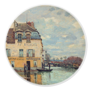 Alfred Sisley - Flood at Port-Marly 1872 Ceramic Knob