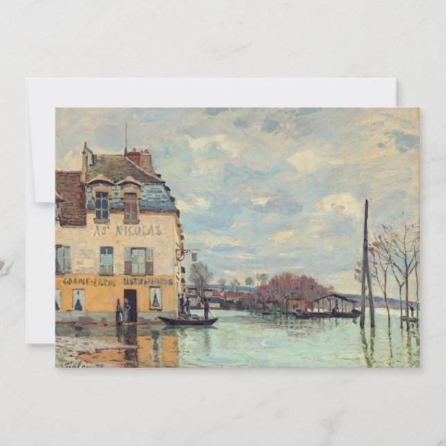 Alfred Sisley - Flood at Port-Marly 1872 Invitation (Front)