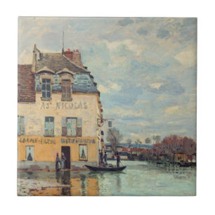 Alfred Sisley - Flood at Port-Marly 1872 Tile
