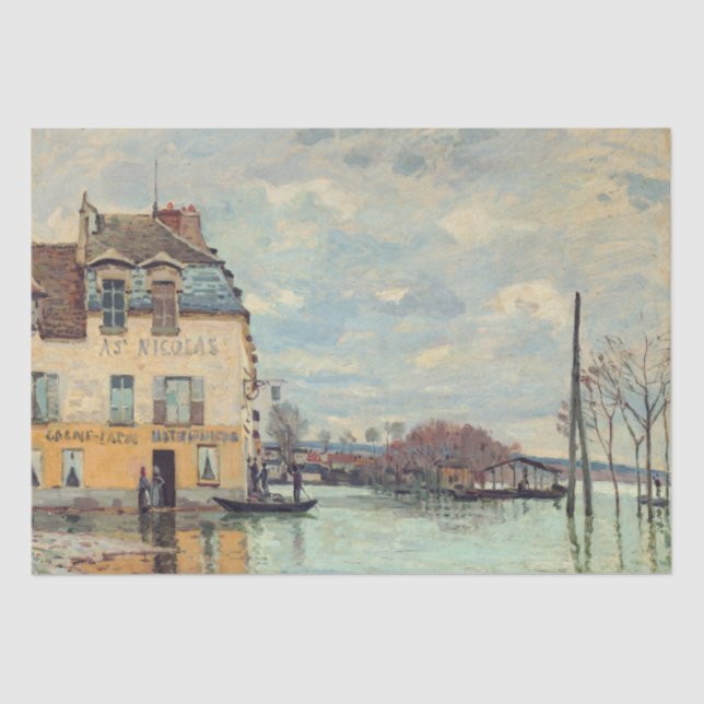 Alfred Sisley - Flood at Port-Marly 1872 Tissue Paper (Front)