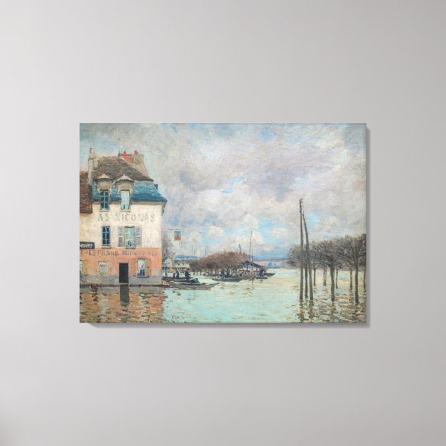 Alfred Sisley - Flood at Port-Marly 1876 Canvas Print (Front)