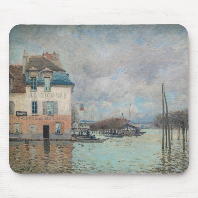 Alfred Sisley - Flood at Port-Marly 1876 Mouse Pad (Front)