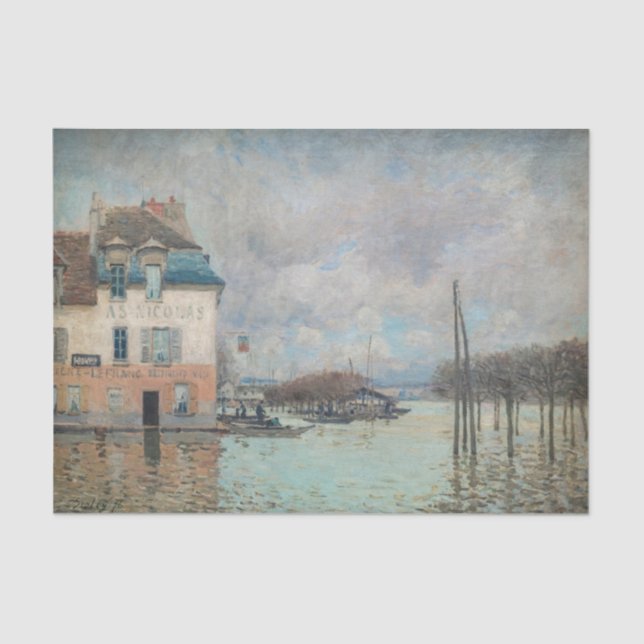 Alfred Sisley - Flood at Port-Marly 1876 Tissue Paper (Front)