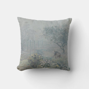 Alfred Sisley - Fog, Voisins Throw Pillow