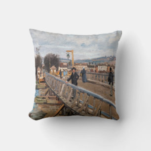 Alfred Sisley - Footbridge at Argenteuil Throw Pillow