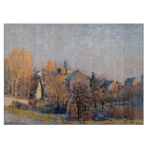 Alfred Sisley - Frosty Morning in Louveciennes Cutting Board