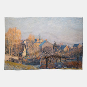 Alfred Sisley - Frosty Morning in Louveciennes Kitchen Towel